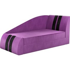 Детская кровать Мебелико Мустанг микровельвет фиолетовый правый АртМебель