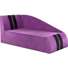 Детская кровать Мебелико Мустанг микровельвет фиолетовый левый АртМебель