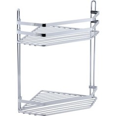 Полка Swensa Премиум угловая 2 яруса высокий борт, хром (SWR-042)
