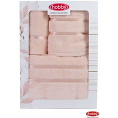 Набор из 3 полотенец Hobby home collection Dolce 30x50/50x90/70x140 персиковый (1501001209)