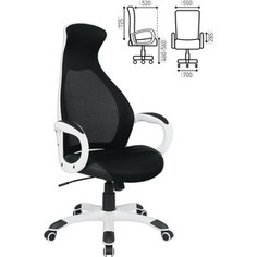 Кресло офисное Brabix Genesis EX-517 пластик белый ткань/экокожа/сетка черная (531573)