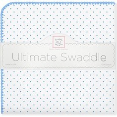 Фланелевая пеленка SwaddleDesigns для новорожденного Bt. Blue Polka Dot (SD-001B)