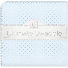 Фланелевая пеленка SwaddleDesigns для новорожденного Blue w/Blue Dot (SD-048PB)