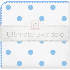 Пеленка фланель для новорожденного SwaddleDesigns Ultimate Big Dots Blue