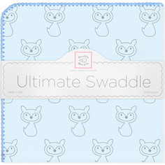 Пеленка фланель для новорожденного SwaddleDesigns Ultimate Gray Fox Blue