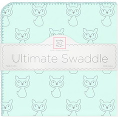 Пеленка фланель для новорожденного SwaddleDesigns Ultimate Gray Fox SeaCrystal