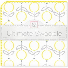 Пеленка фланель для новорожденного SwaddleDesigns Ultimate Lolli Fleur Yellow