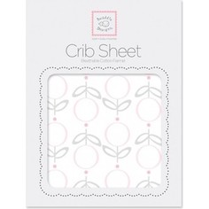 Детская простынь SwaddleDesigns Fitted Crib Sheet Pink Lolli Fleur (SD-603P)