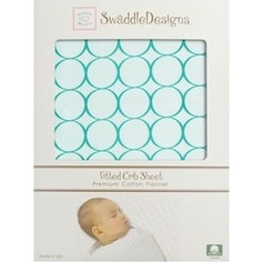 Детская простынь SwaddleDesigns Fitted Crib Sheet Turquoise Stripe (SD-436TQ)