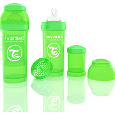 Twistshake Антиколиковая бутылочка для кормления 260 мл. Зелёная (780010)
