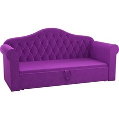 Детская кровать Мебелико Делюкс микровельвет фиолетовый АртМебель