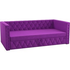 Детская кровать Мебелико Таранто микровельвет фиолетовый АртМебель