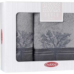 Набор из 2 полотенец Hobby home collection Infinity (50x90/70x140) серый (1501001832)
