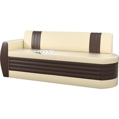 Кухонный диван Мебелико Токио ОД эко-кожа бежево-коричневый левый АртМебель