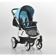 Коляска прогулочная Mr Sandman Traveler Черный - Бирюзовый в Принт Вензеля (KMST-0438Z04)