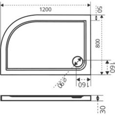 Душевой поддон Good Door Селфи, 120x80 см, левый (ЛП00015)