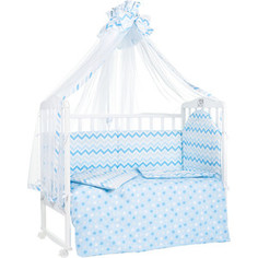 Комплект в кроватку Sweet Baby Stelle Blu (Голубой) , 7 предметов, поплин (410682)