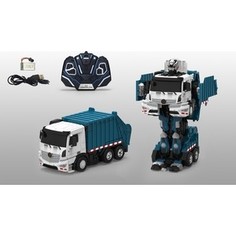 Трансформер 1Toy Робот р/у, трансформируется в мусоровоз, со светом и звуком, 38см, коробка (Т10601)