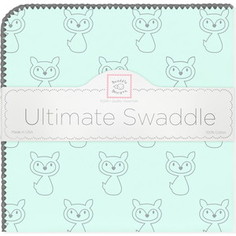 Пеленка фланель для новорожденного SwaddleDesigns Ultimate Gray Fox Pstl SeaCrystal