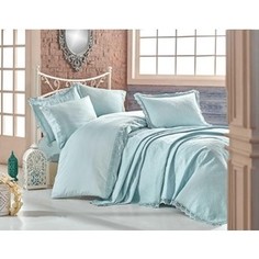 Комплект постельного белья Hobby home collection Евро с покрывалом, сатин, Elite set минт (1501002156)