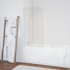 Душевая шторка на ванну Vegas Glass EV 0075 01 01 L левая, профиль белый, стекло прозрачное