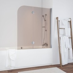 Душевая шторка на ванну Vegas Glass E2V 0120 08 05 R правая, профиль хром глянцевый, стекло бронза