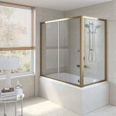 Душевая шторка на ванну Vegas Glass ZV+ZVF 150*80 05 01 профиль бронза стекло прозрачное