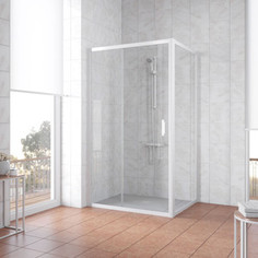 Душевой уголок Vegas Glass ZP+ZPV 140*70 01 01 профиль белый, стекло прозрачное