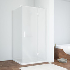 Душевой уголок Vegas Glass AFP-Fis 100*110 01 02 R правый, профиль белый, стекло сатин