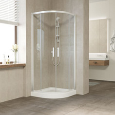 Душевой уголок Vegas Glass ZS-F 0100 01 01 профиль белый, стекло прозрачное