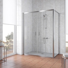 Душевой уголок Vegas Glass Z2P+ZPV 170*100 08 01 профиль глянцевый хром, стекло прозрачное