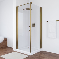 Душевой уголок Vegas Glass EP-Fis 90*120 05 01 L левый, профиль бронза стекло прозрачное