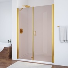 Душевая дверь в нишу Vegas Glass EP-F-2 0180 09 05 R правая, профиль золото, стекло бронза