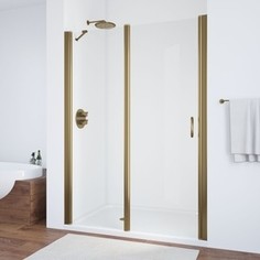 Душевая дверь в нишу Vegas Glass EP-F-1 0135 05 01 L левая, профиль бронза, стекло прозрачное