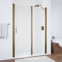 Душевая дверь в нишу Vegas Glass EP-F-1 0135 05 01 R правая, профиль бронза, стекло прозрачное