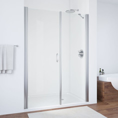 Душевая дверь в нишу Vegas Glass EP-F-2 0115 08 01 L левая, профиль глянцевый хром, стекло прозрачное