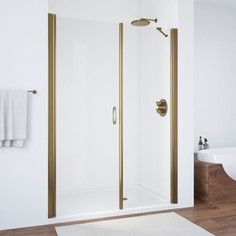 Душевая дверь в нишу Vegas Glass EP-F-2 0120 05 01 L левая, профиль бронза, стекло прозрачное