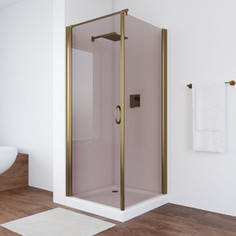 Душевой уголок Vegas Glass EP-Fis 80*90 05 05 L левый, профиль бронза стекло бронза