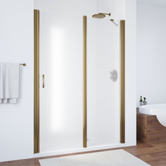 Душевая дверь в нишу Vegas Glass EP-F-1 0130 05 10 R правая, профиль бронза, стекло сатин