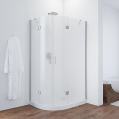 Душевой уголок Vegas Glass AFS-F 110*80 07 10 R правый, профиль матовый хром, стекло сатин