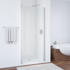 Душевая дверь в нишу Vegas Glass EP 090 07 01 профиль хром матовый, стекло прозрачное