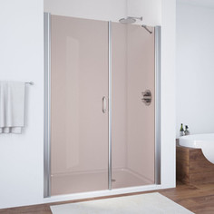 Душевая дверь в нишу Vegas Glass EP-F-2 0150 08 05 L левая, профиль глянцевый хром, стекло бронза