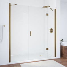 Душевая дверь в нишу Vegas Glass AFP-F 160 05 01 R правая, профиль бронза, стекло прозрачное