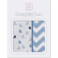 Набор пеленок SwaddleDesigns Swaddle Duo BL Chickies/Chevron (SD-470B)