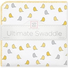 Фланелевая пеленка SwaddleDesigns для новорожденного Птички - желтые (SD-404Y)