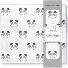 Пеленка муслиновая SwaddleDesigns Black Panda Face