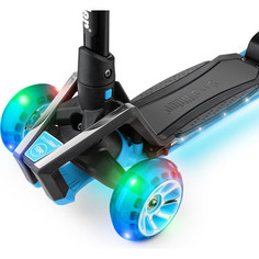Самокат 3 - х колесный Small Rider с ревом мотора, свет. колесами, свет. платформой Premium Pro (синий)
