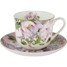 Чашка с блюдцем Anna Lafarg Stechcol Райский сад розовая (AL-17815-PIN-BCS-ST)