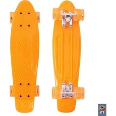Скейтборд RT 171207 Classic 26 68х19 YWHJ-28 пластик со светящимися колесами цвет оранжевый