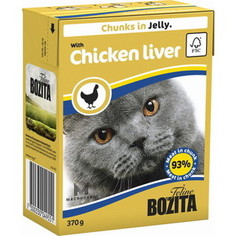 Консервы BOZITA Chunks in Jelly with Chicken Liver кусочки в желе с куриной печенью для кошек 370г (4955)